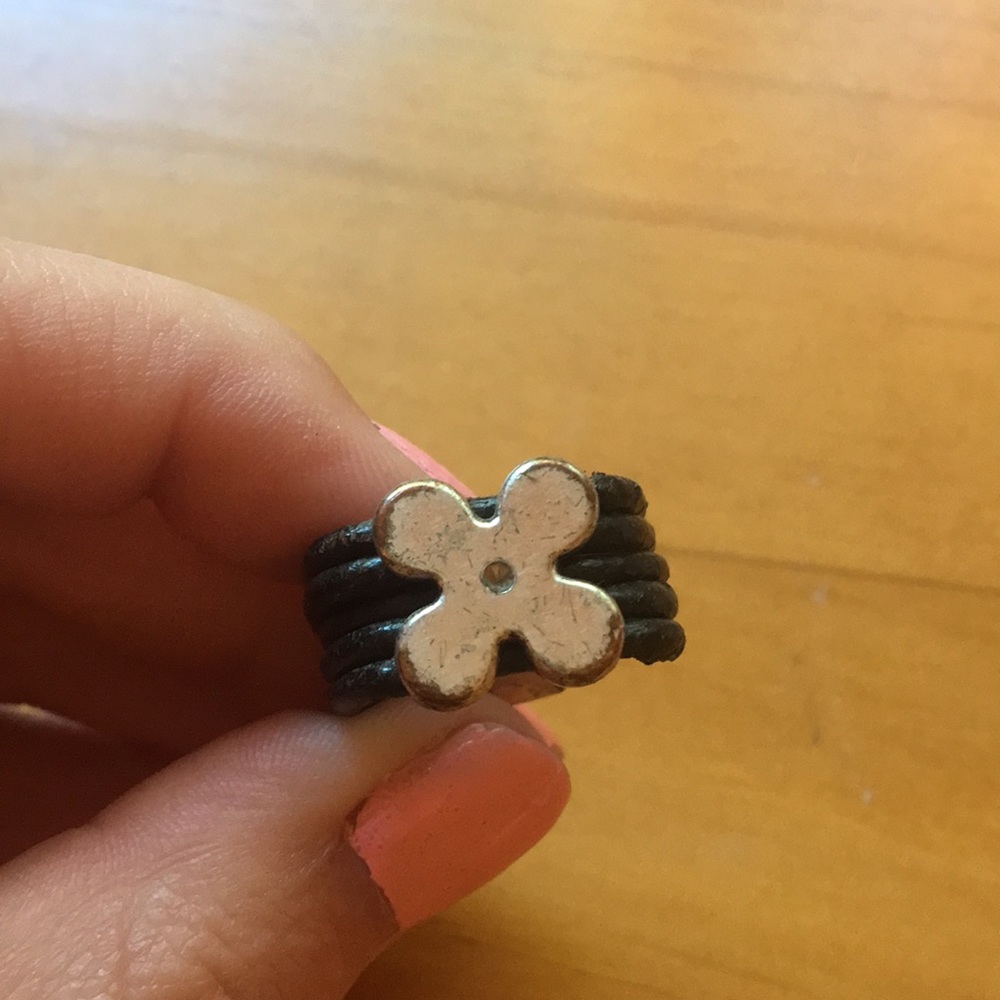 2/$10 jewelry: rustic leather band ring